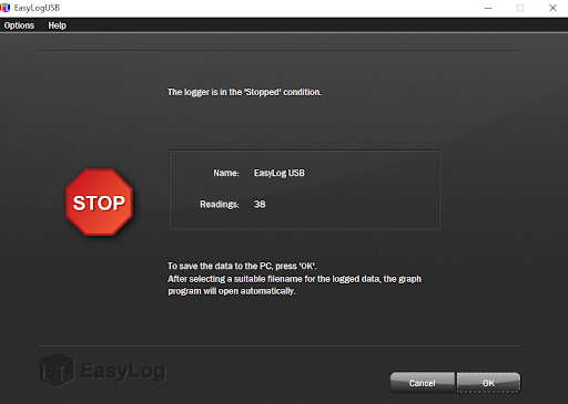 Data Logger in Stopped Condition